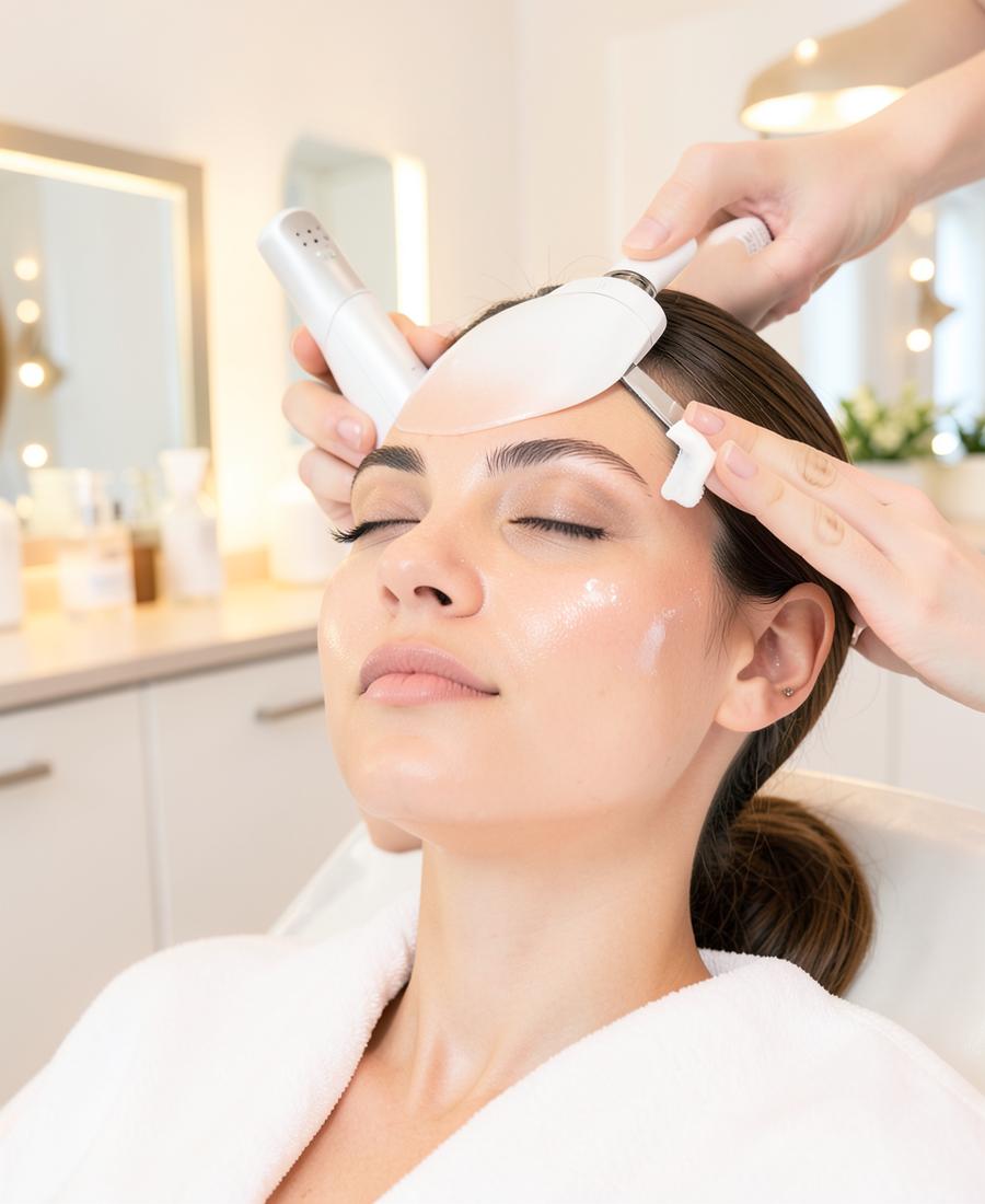 Huidverbeterende behandeling in een lichte beautysalon